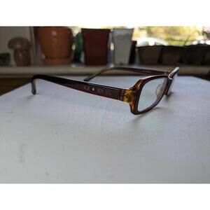 U*BE Mens Brown Full Rim Rectangular Eye Glasses Made In Italy-53-15-130